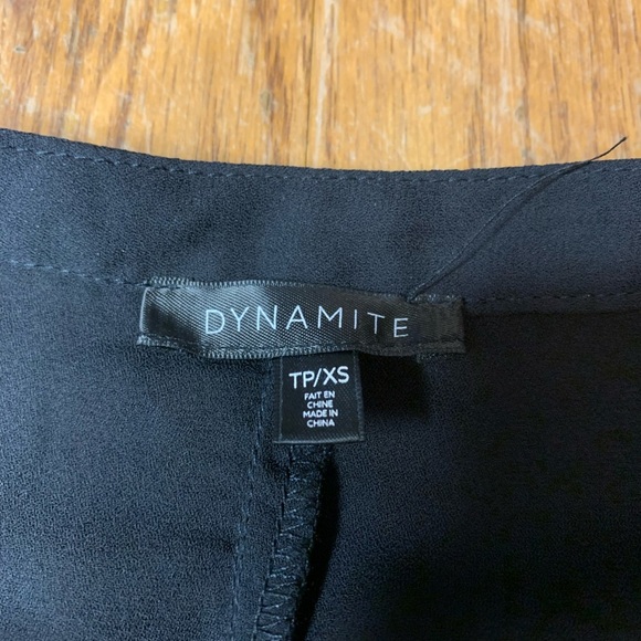 Dynamite Black Smocked Peplum Blouse - Long Balloon Sleeve XS - Picture 4 of 8